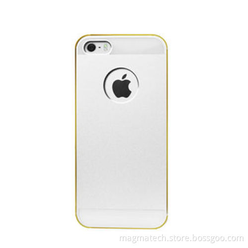Aluminum + PP Case for iPhone 5/5S, Anti-scratch, Various Colors Available, Silver with Gold Edge